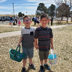 students at the spring egg hunt