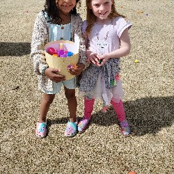 students at the spring egg hunt