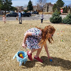 students at the spring egg hunt