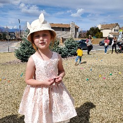 students at the spring egg hunt