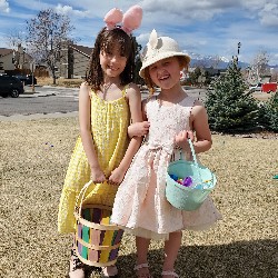 students at the spring egg hunt