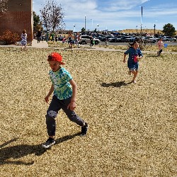 students at the spring egg hunt