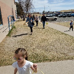 students at the spring egg hunt