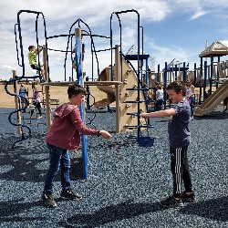 students at the spring egg hunt