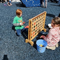 students at the spring egg hunt