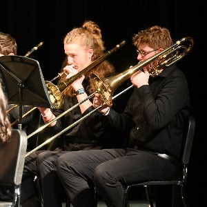 Two trombone players