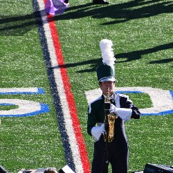 Saxophone player playing solo during 5A State competition