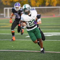 #22 running the ball during a game play