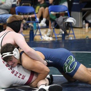 Wrestler competing