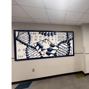 2 of the murals hung in B Building