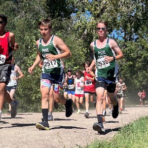 Two boys running