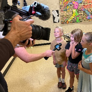 students speak to reporter about their project