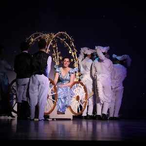 Students acting on stage