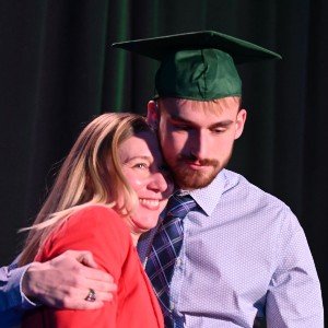 Boy hugging his mom