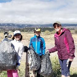 ATES students participate in a clean up drive on the Santa Fe trail.