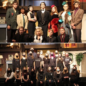 Collage - cast of Clue on the top, tech crew on the bottom