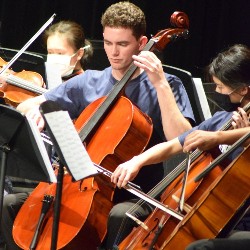 Orchestra Student Playing at Future Eagles Orchestra Concert