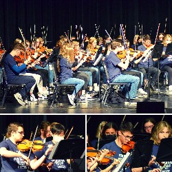 Orchestra Students Playing at Future Eagles Orchestra Concert