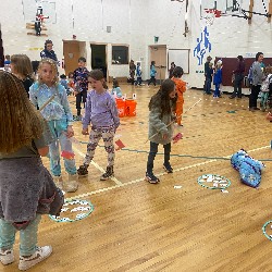 Students participating in Math Carnival. 