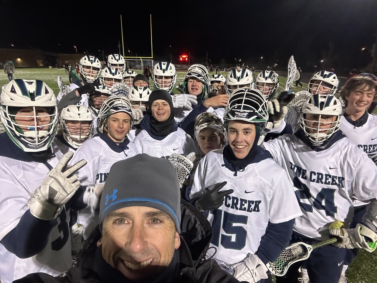 Lacrosse Players smiling for the camera