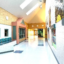 A view of an interior hallway at AEES.
