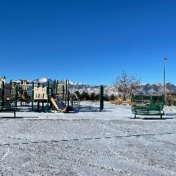 The AEES outdoor playground in the winter.