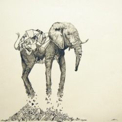 A stylized image of an elephant.