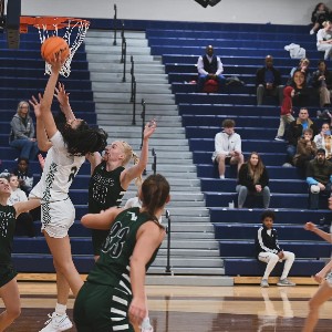 Girl shooting basket