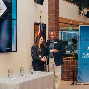 Derrick Wilburn accepting his award