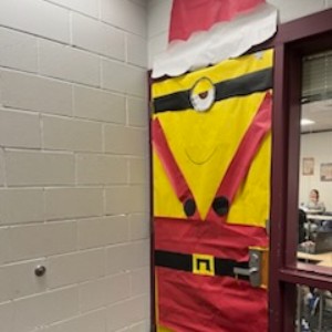 A Minion at work door 