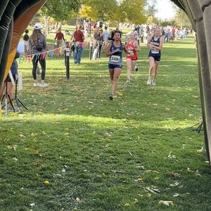 Girl running to finish