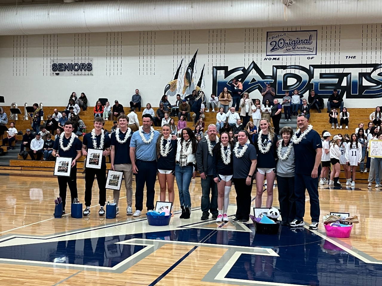 Basketball seniors and their parents