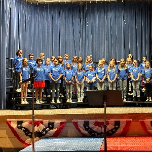 The EES 4th and 5th grade choirs perform at the Veterans Day assembly.