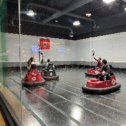 Students playing whirley ball.