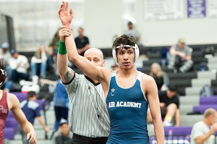 Student athlete wins during a State competition.